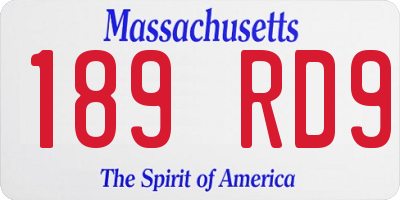 MA license plate 189RD9