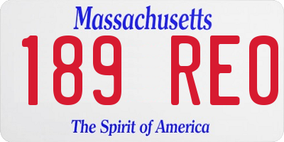 MA license plate 189RE0