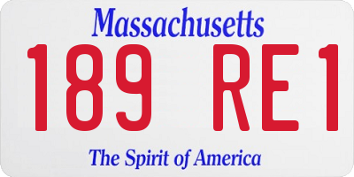 MA license plate 189RE1