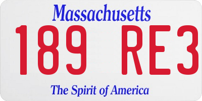 MA license plate 189RE3