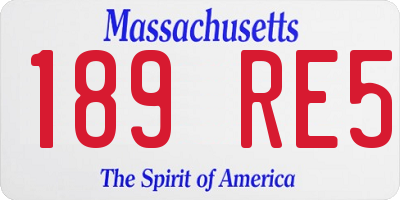 MA license plate 189RE5