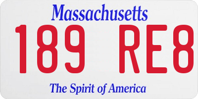 MA license plate 189RE8