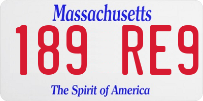 MA license plate 189RE9