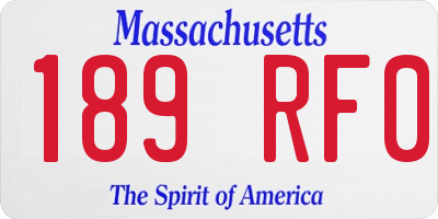 MA license plate 189RF0