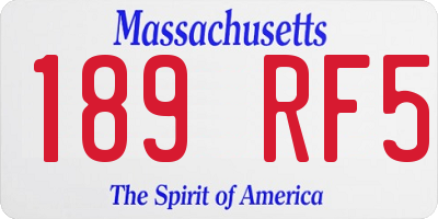 MA license plate 189RF5