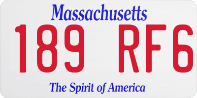 MA license plate 189RF6