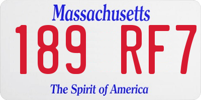 MA license plate 189RF7