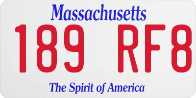 MA license plate 189RF8