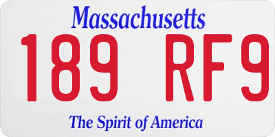 MA license plate 189RF9