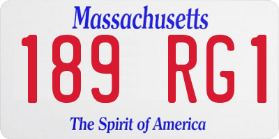 MA license plate 189RG1