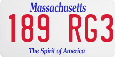 MA license plate 189RG3