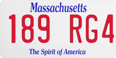 MA license plate 189RG4