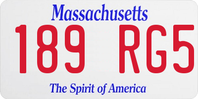 MA license plate 189RG5