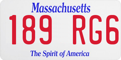 MA license plate 189RG6