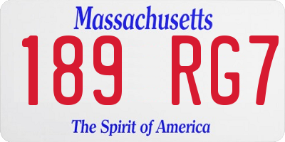 MA license plate 189RG7