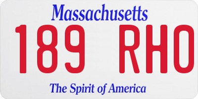 MA license plate 189RH0