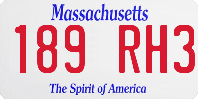 MA license plate 189RH3