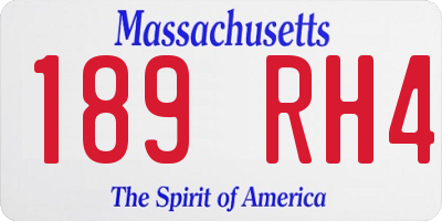 MA license plate 189RH4