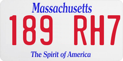 MA license plate 189RH7