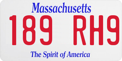 MA license plate 189RH9