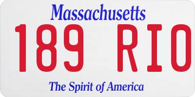 MA license plate 189RI0