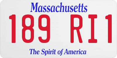 MA license plate 189RI1