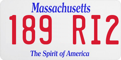 MA license plate 189RI2