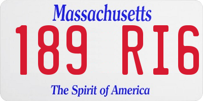 MA license plate 189RI6