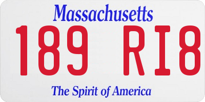 MA license plate 189RI8
