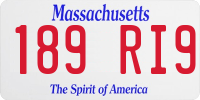 MA license plate 189RI9