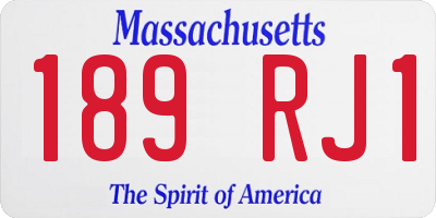 MA license plate 189RJ1