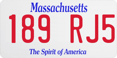MA license plate 189RJ5