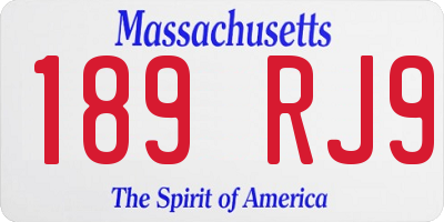 MA license plate 189RJ9
