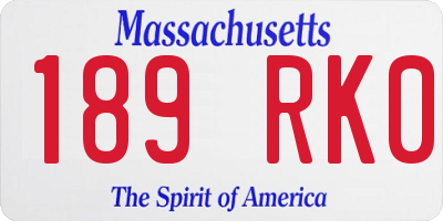 MA license plate 189RK0