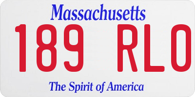 MA license plate 189RL0