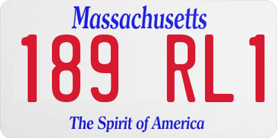 MA license plate 189RL1