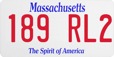 MA license plate 189RL2