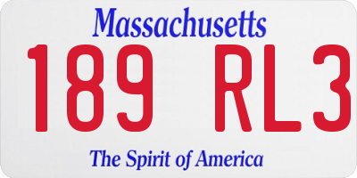 MA license plate 189RL3
