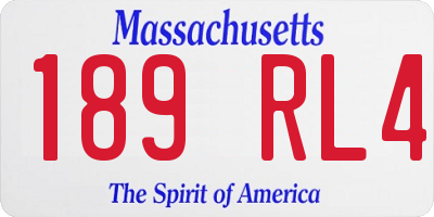 MA license plate 189RL4