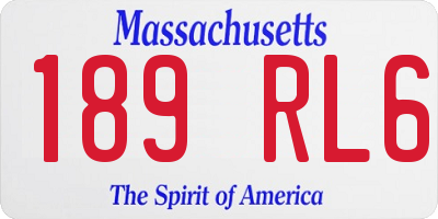MA license plate 189RL6