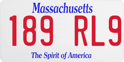 MA license plate 189RL9