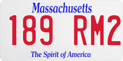 MA license plate 189RM2