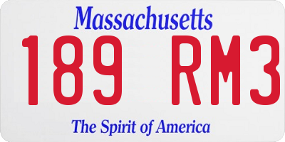 MA license plate 189RM3