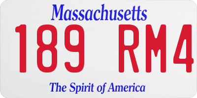 MA license plate 189RM4
