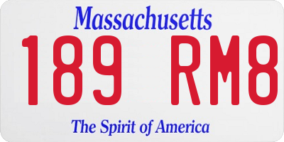 MA license plate 189RM8