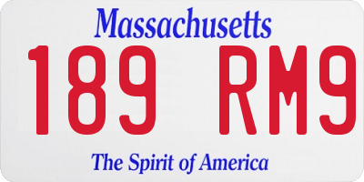 MA license plate 189RM9