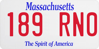 MA license plate 189RN0