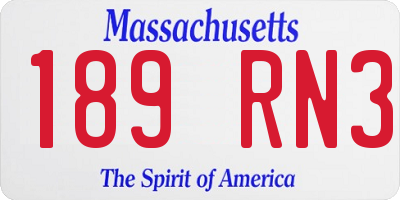 MA license plate 189RN3