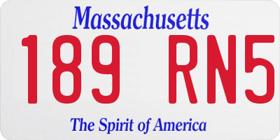 MA license plate 189RN5