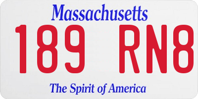 MA license plate 189RN8